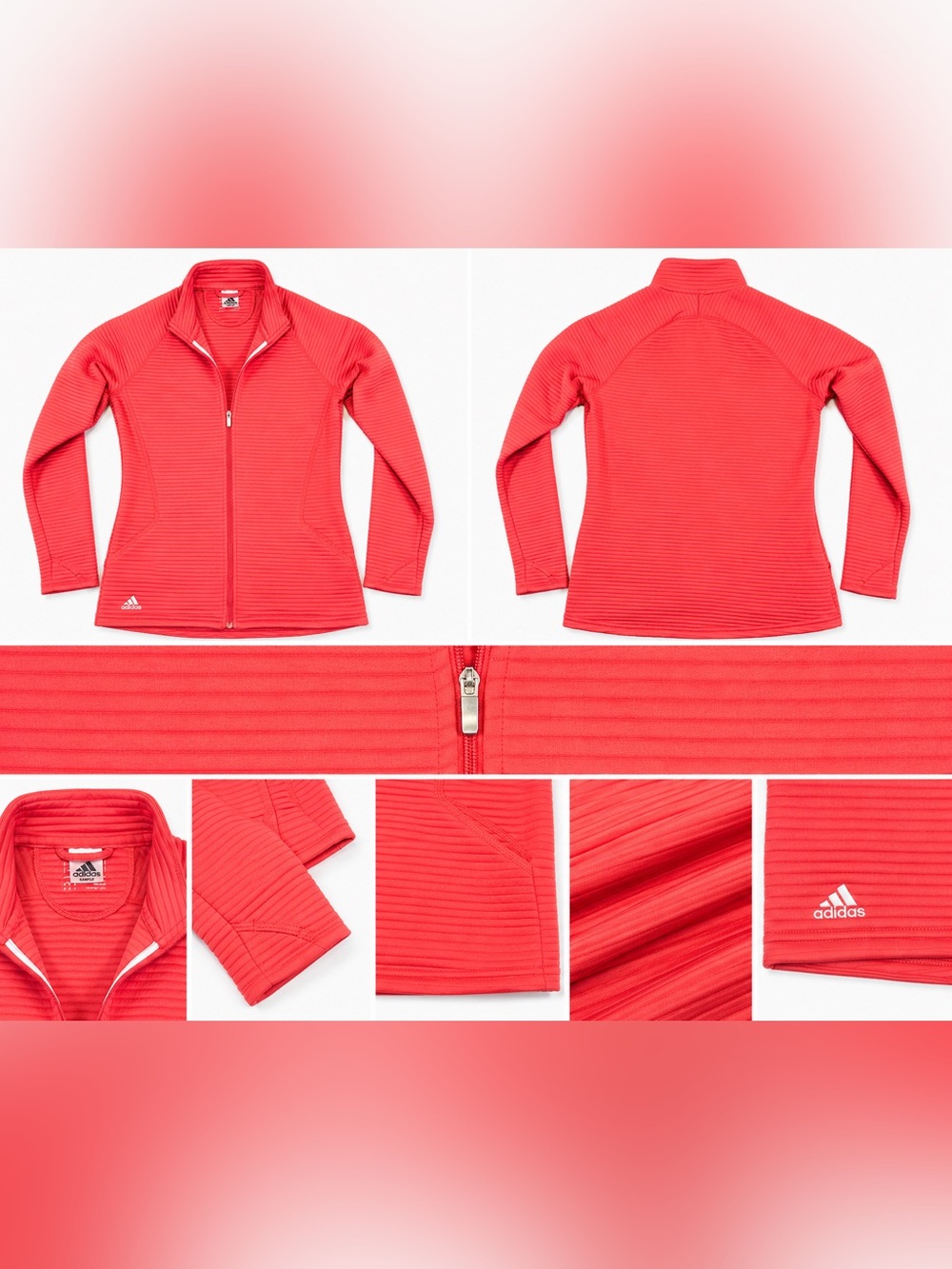 Adidas Women’s Coral Textured Full Zip Track Jacket, size Medium